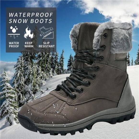 Unisex Winter Hiking Boots Waterproof Lightweight, Darkgrey main image 5
